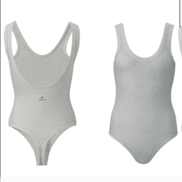 ALEXANDER WANG x UNIQLO Heat Tech Ribbed Sleeveless Bodysuit in Gray - Picture 1 of 7